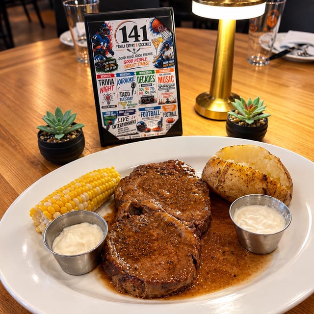 Broiled Prime Rib Au Jus.